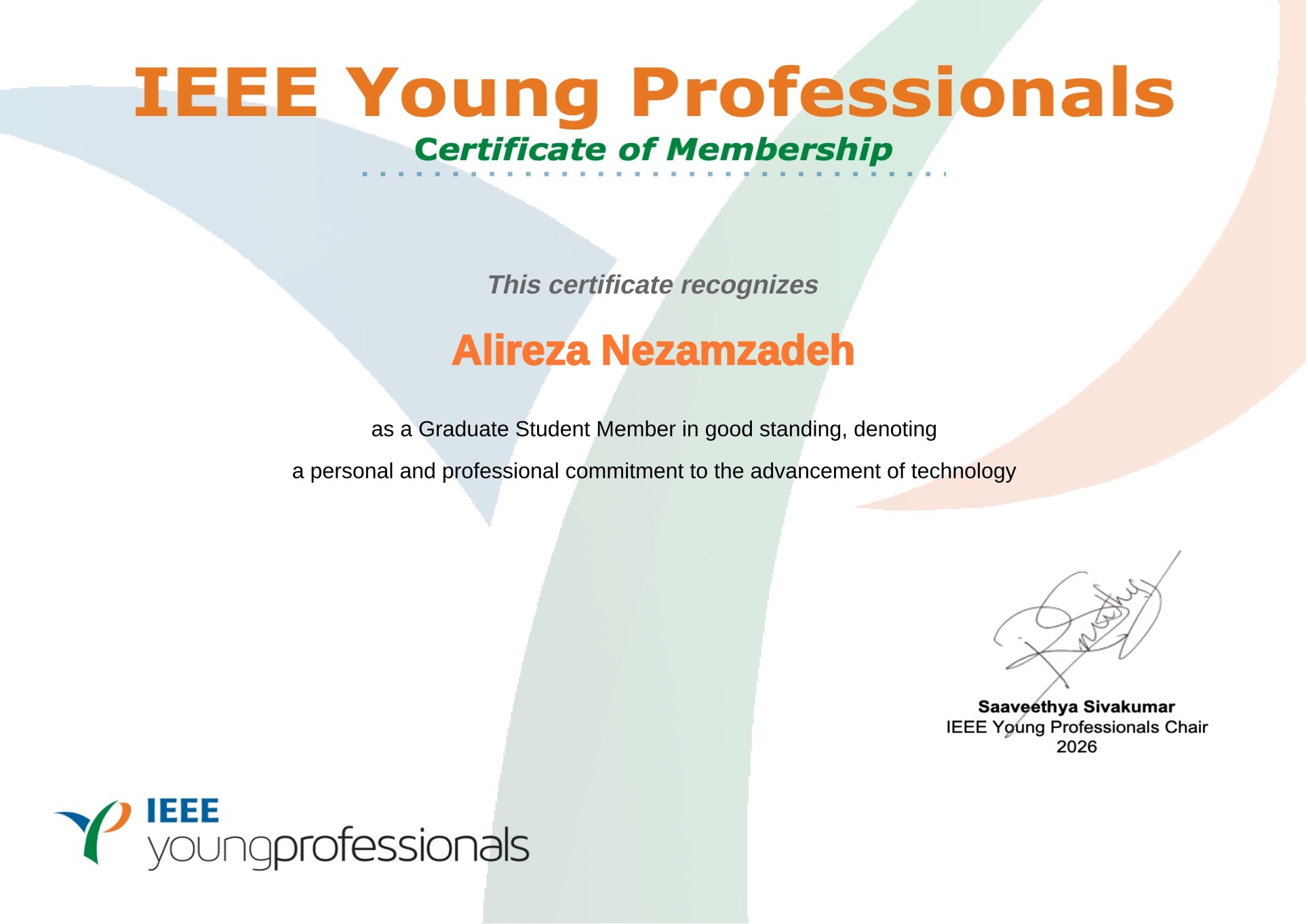 IEEE Young Professionals Certificate